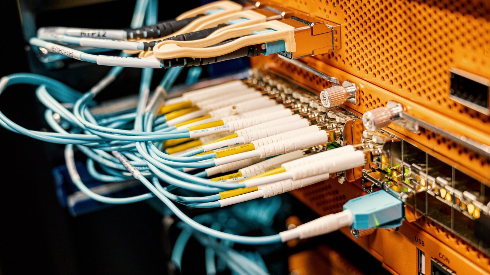 FOC Ethernet switch rack and Fibre LC cables